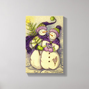 Lienzo 4882 navidad de los muñecos de nieve