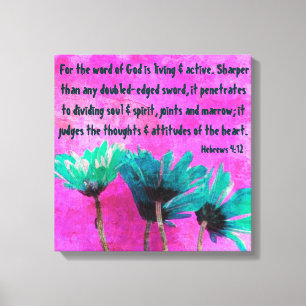 Lienzo 4:12 abstracto de los hebreos del verso de la