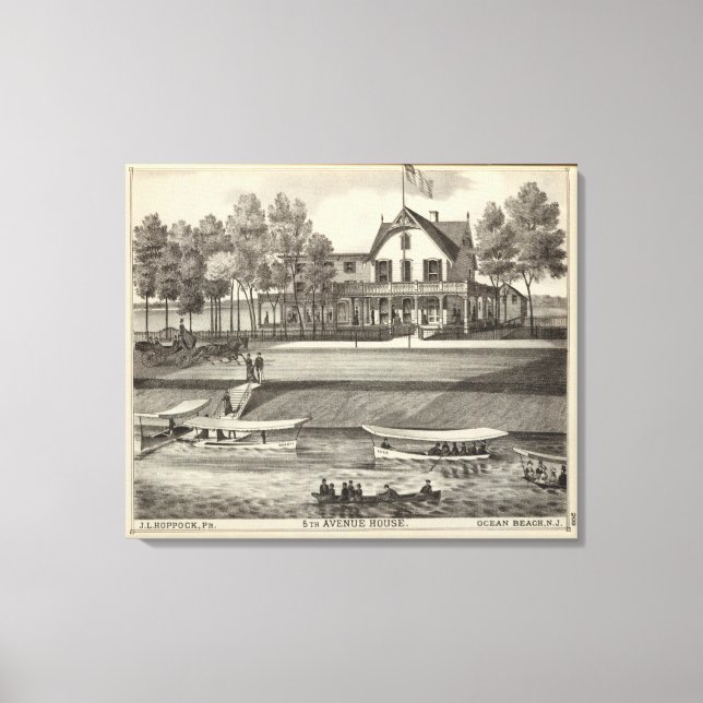 Lienzo 5ª Avenida House, Ocean Beach, NJ (Anverso)