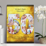 Lienzo 50.º Aniversario Boda Bruselas oro multifoto<br><div class="desc">Impresión personalizada de lienzo envuelto para conmemorar su 50 aniversario de boda. El collage de fotos número 50 se sienta sobre un fondo dorado y negro cepillado, enmarcado con tu texto personalizado. La plantilla de la foto está configurada para formar el número 50 con un mosaico de tus imágenes en...</div>