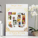 Lienzo 50.º Collage de fotos de Aniversario del Boda de O<br><div class="desc">Crea tu propio lienzo de Collage de fotos de 50 años Bodas con algunas de tus fotos favoritas de los últimos 50 años. Este elegante diseño blanco y dorado presenta un collage de fotos en forma de número 50 con un marco de estilo Art Déco y una tipografía de escritura...</div>