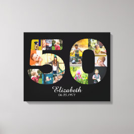 Lienzo 50.º Cumpleaños Crea tu propia foto múltiple
