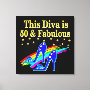 LIENZO 50.º CUMPLEAÑOS FABULOUS DIVA DISEÑO