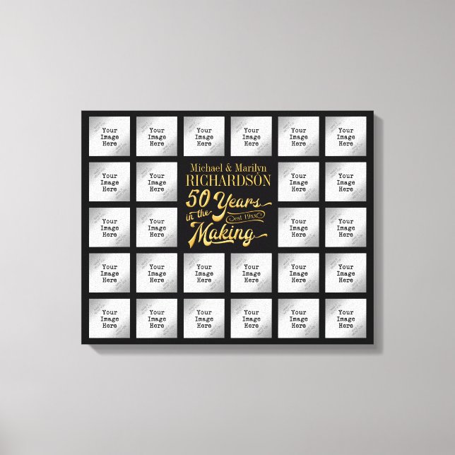 Lienzo 50 AÑOS DE Collage de fotos DE AÑOS EN EL MOMENTO (Anverso)