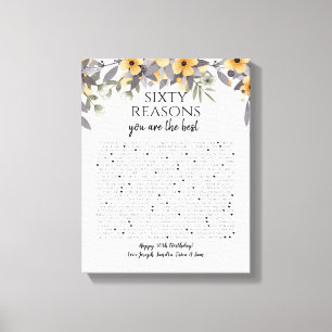 Lienzo 50 cosas que nos encantan de las flores amarillas 