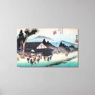 Lienzo 52. 石 部 宿, 広 Ishibe-juku, Hiroshige, Ukiyo-e