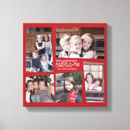 Lienzo 5 Fotos Collage Retro Joy y Peace Green