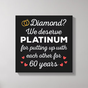 Lienzo 60° Aniversario Boda I - Pareja Diamond Funny