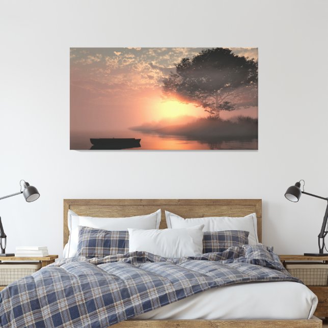 Lienzo 60" x 40" Canvas Art with "Misty Island" image (Insitu(Dormitorio))