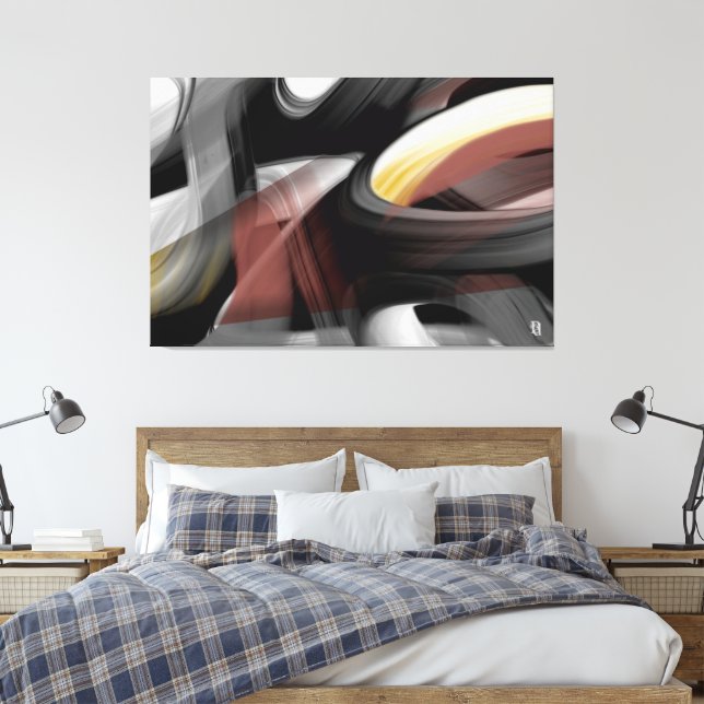 Lienzo 60x40" Trend Abstract Art Black White Powdery (Insitu(Dormitorio))