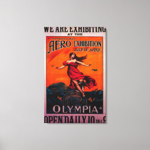 Lienzo 6to Aero- poster internacional del vintage de la