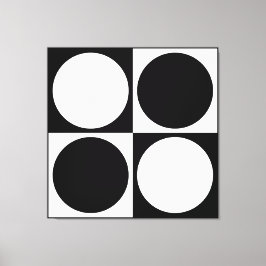 Lienzo 70s Checks and Circles Black and White