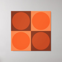 Lienzo 70s Checks and Circles Flame Orange