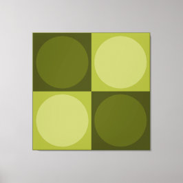 Lienzo 70s Checks and Circles Green