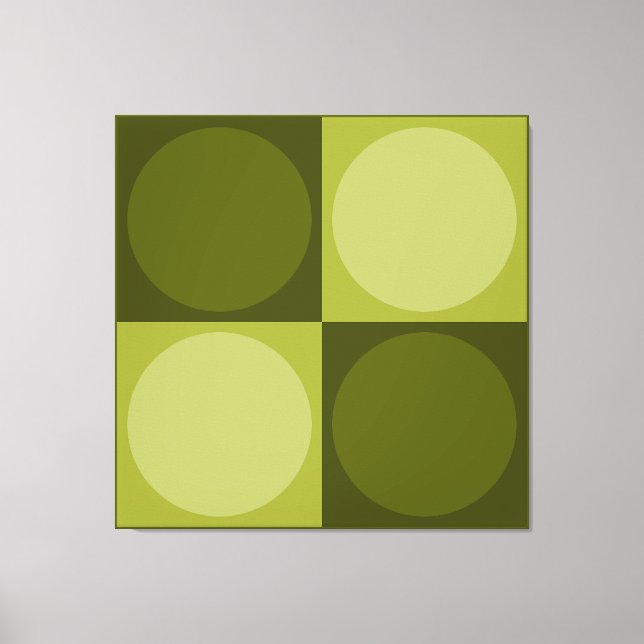 Lienzo 70s Checks and Circles Green (Anverso)