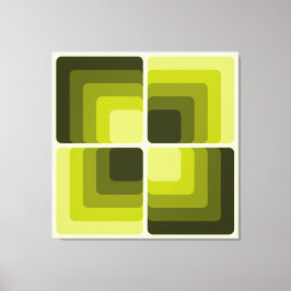 Lienzo 70s Rainbow Squares Monochrome Green