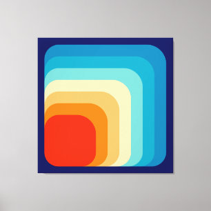 Lienzo 70s Square Rainbow