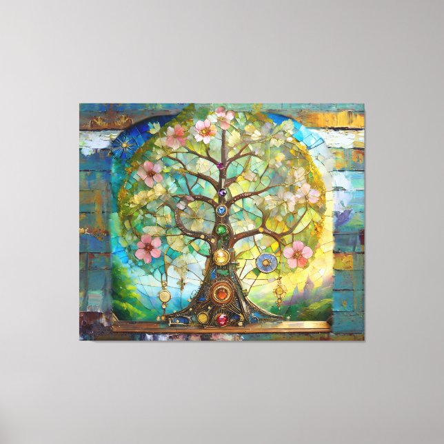 Lienzo 7 Chakra Blossoming Tree Of Life (Anverso)