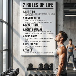 Lienzo 7 Reglas de la Vida Frase Motivacional Escritura M