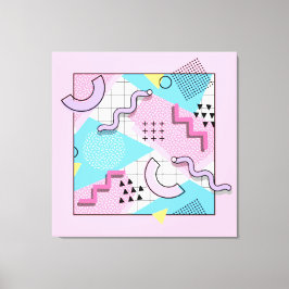 Lienzo 80's Memphis Active Pink Light Blue