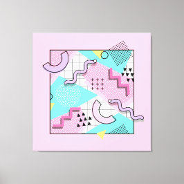 Lienzo 80's Memphis Active Pink Light Turquoise