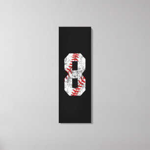 Lienzo 8.º cumpleaños Béisbol Gran Número Ocho Años