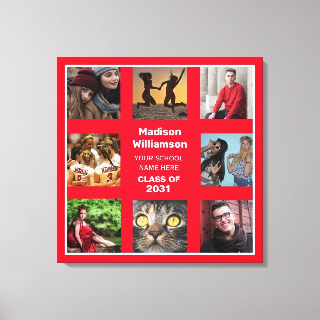 Lienzo 8 Clase De Nombre De Graduación De Collage de foto (Anverso)