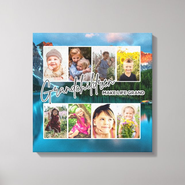 Lienzo 8 Foto "Los nietos hacen la vida grande" (Anverso)