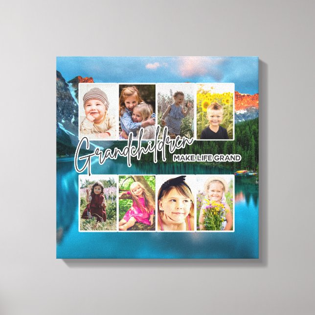 Lienzo 8 Foto "Los nietos hacen la vida grande" (Anverso)
