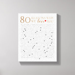 Lienzo 8 o razones por las que te amo cumpleaños 60 cosas