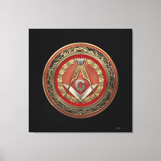 Lienzo [901] Master Mason - Gold Square & Compass (Anverso)