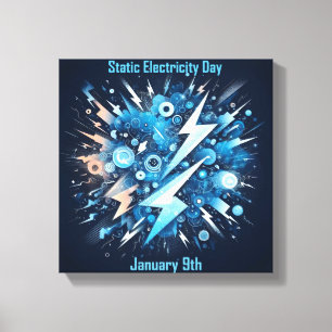 Lienzo 9 de enero - Día de la Electricidad Estática