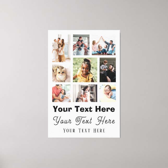 Lienzo 9 Familia de fotos con texto manuscrito blanco neg (Anverso)