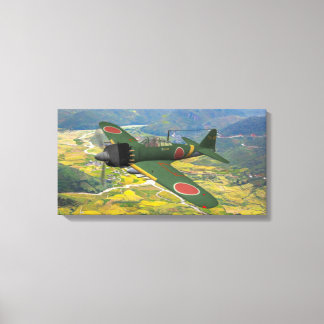 Lienzo A6M Cero en vuelo