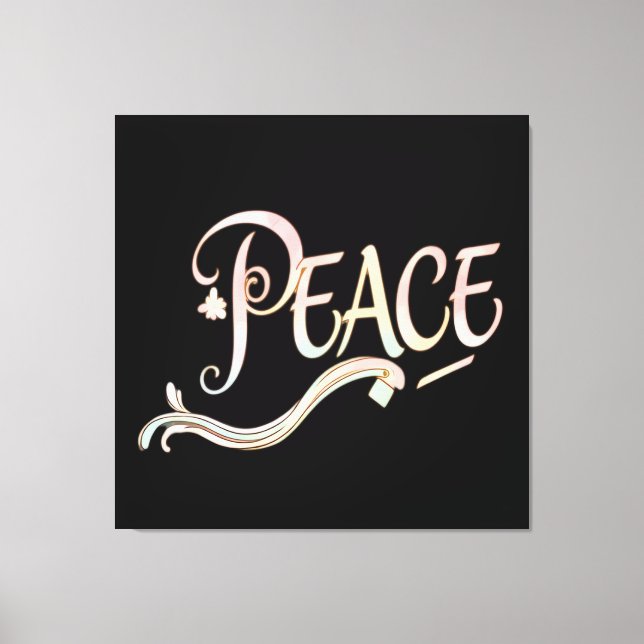 Lienzo A beautiful, flowing script of the word "Peace" fe (Anverso)