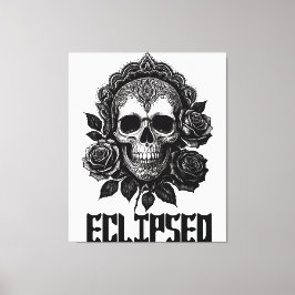 Lienzo A detailed skull adorned with intricate patterns