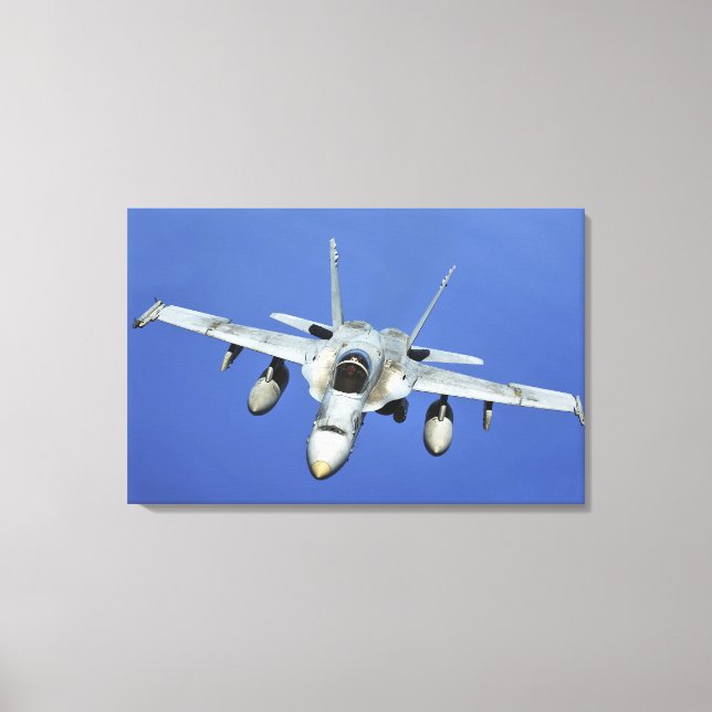 Lienzo A F/A-18 Hornet participa en una misión (Anverso)