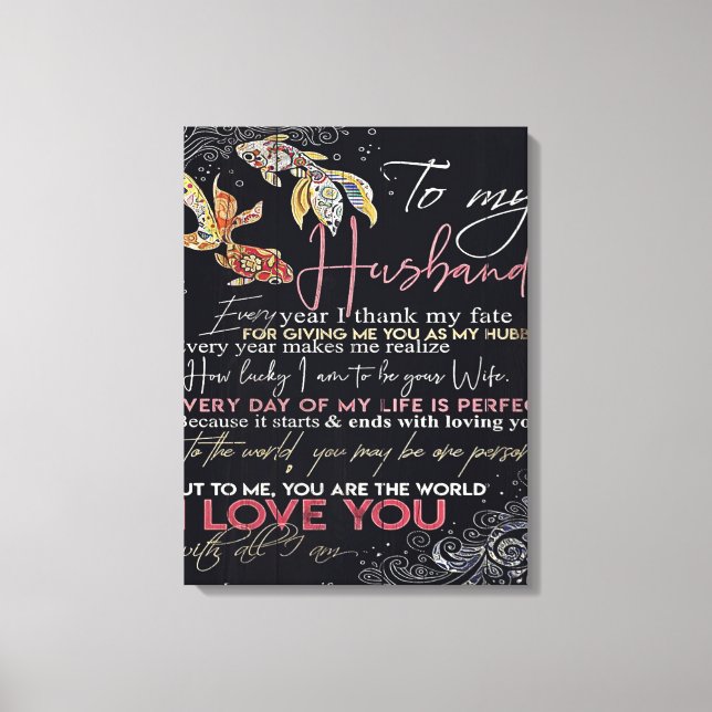Lienzo A la carta de mi marido | Mejor regalo del Día del (Anverso)