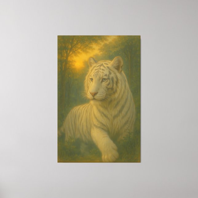Lienzo A majestic white tiger painted in premium fine-art (Anverso)