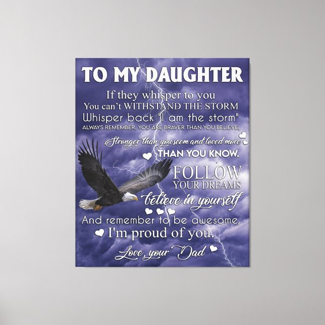 Lienzo A Mi Hija, El Regalo De Cumpleaños De La Hija, La  (Anverso)