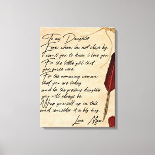 Lienzo A mi hija, regalo de cumpleaños, regalo de bebé de