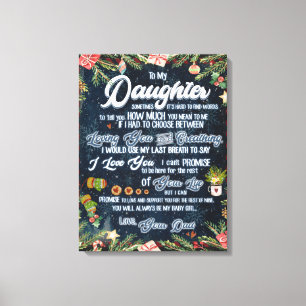 Lienzo A Mi Hija, Regalo, Navidades Carta A La Hija