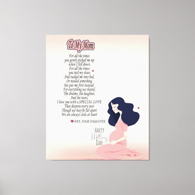 Lienzo A Mi Mamá Durante Todo El Tiempo Que Me Recogiste  (Anverso)