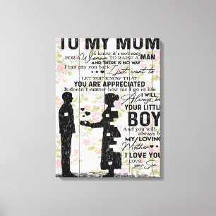 Lienzo A Mi Mamá, Regalo De Cumpleaños De La Madre, Carta