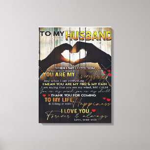 Lienzo A mi regalo de marido   Carta de marido encantador