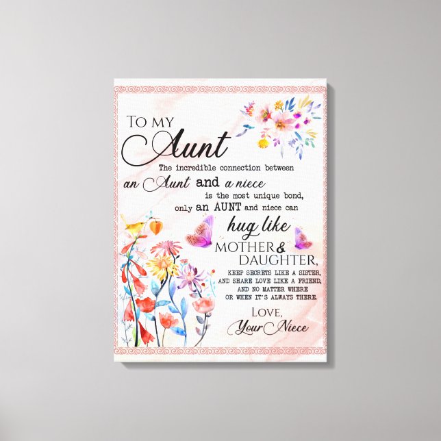 Lienzo A Mi regalo de tía, regalo de mariposa de sobrina (Anverso)