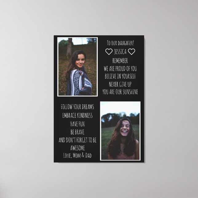 Lienzo A nuestra imagen de Collage de fotos de mensajes p (Anverso)