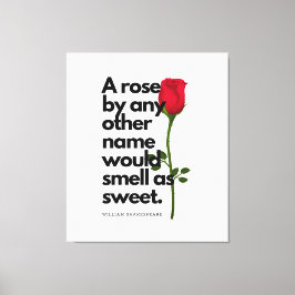 Lienzo A SHAKESPEARE POEM AND A ROSE  Canvas Print
