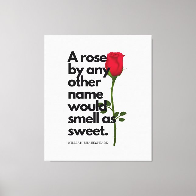 Lienzo A SHAKESPEARE POEM AND A ROSE  Canvas Print (Anverso)