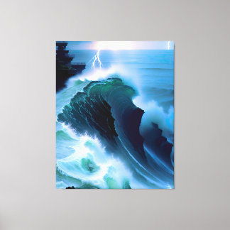 Lienzo A storm by the sea AI image